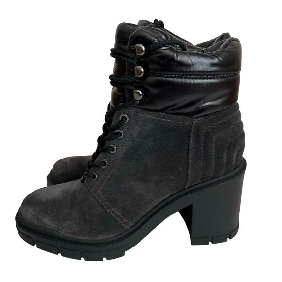 Marc Fisher LTD Leather Velima Lace Up Lug Sole Ankle Boots Size 8.5 - Picture 2 of 11